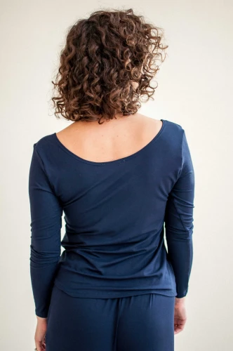 Bambusowa bluzka Gardenia in Navy Blue