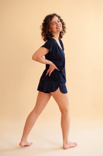 Szorty Daisy in Navy Blue