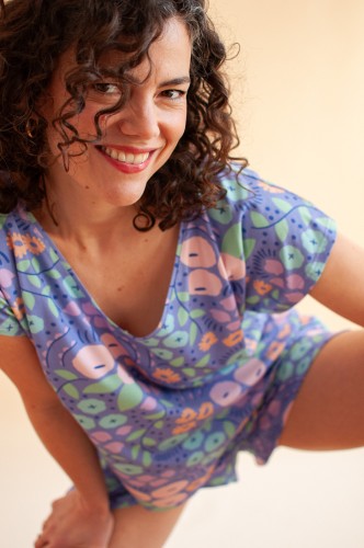 Bambusowa bluzka Magnolia in Tiny Garden Blue