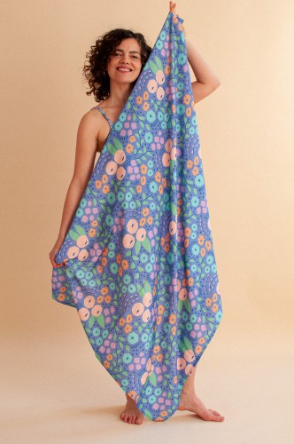 Bambusowy otulacz – Pareo Tiny Garden Blue