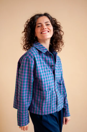 Kurtka Agave in Violet-Malachite-Check