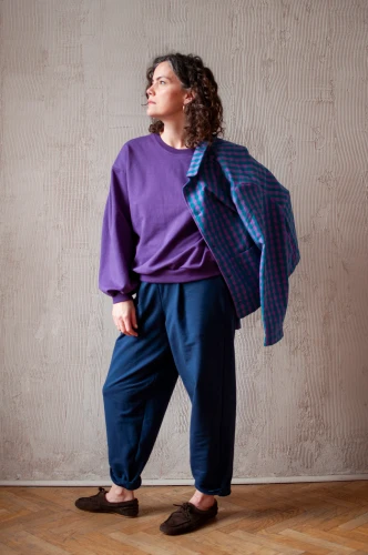 Bawełniane spodnie kuloty Thyme in Navy Blue